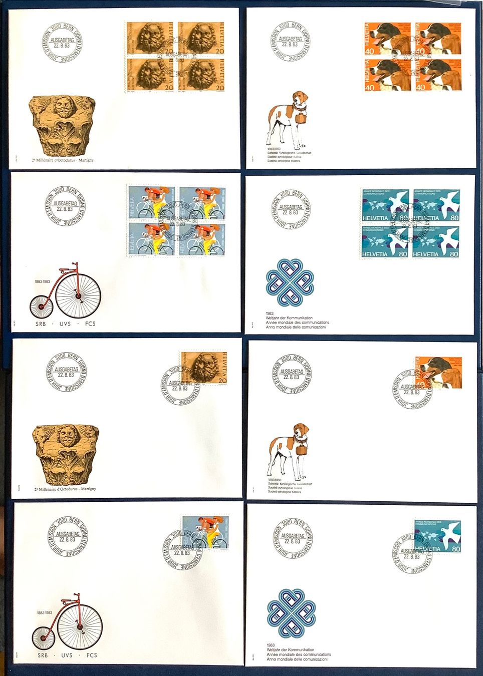 Tutti i francobolli: 1983 Schweiz FDC Sondermarken  Viererblock+ Einzel – Nuovo (secondo la descrizione) da Liestal venduto da Skunk02