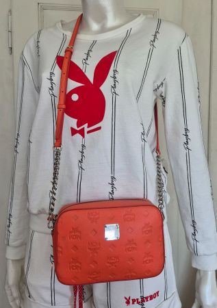 MCM Crossbody Bag aus Leder, mit Prägung