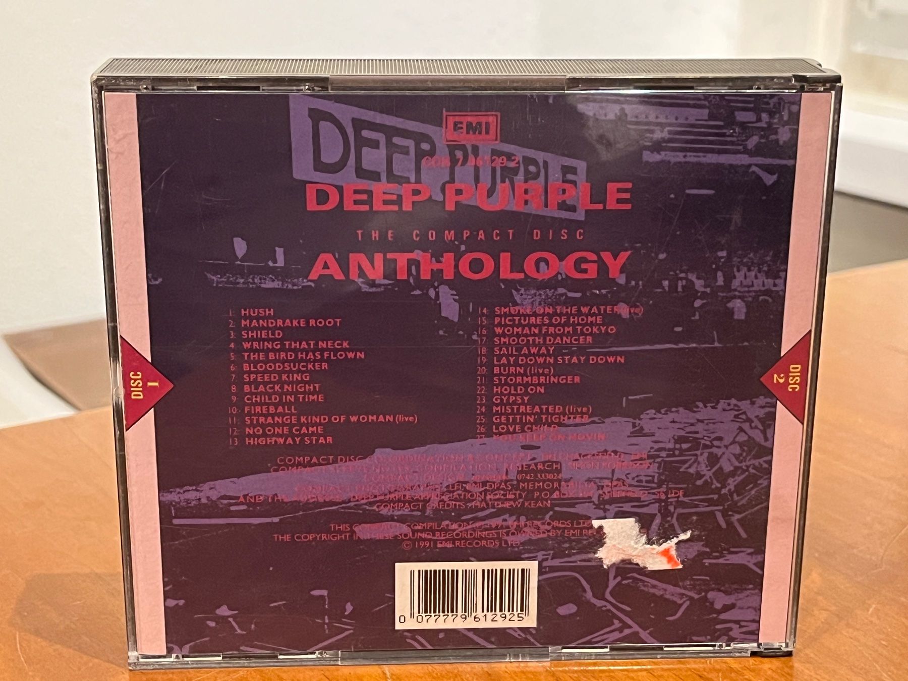 CD: Deep Purple - Deep Purple Anthology - CD 1 fehlt - HJ32A – Usato da Küsnacht ZH venduto da hardrock.earth 1