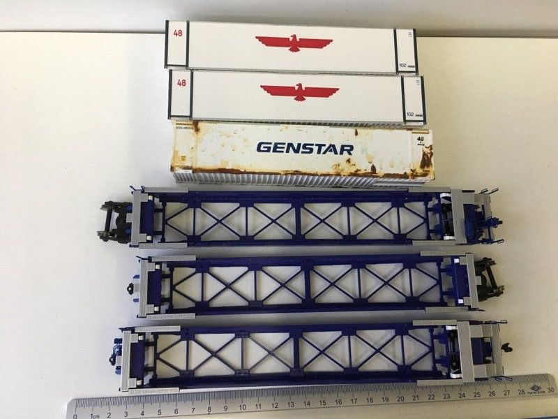 3er Set H0 Pacer Stacktrain BRAN 6066 53 Containerwagen (Gebraucht) in ...