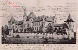 Bern, Museum, schöne plastifizierte Relief-Karte, gel. 1904