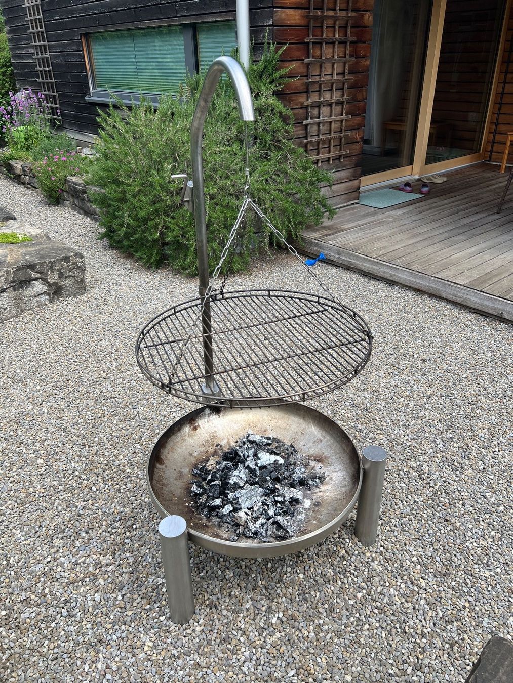 Bracieri: Feuerschale mit Grillrost Edelstahl Durchmesser 70 cm – Usato da Merzligen venduto da Paxi01 1