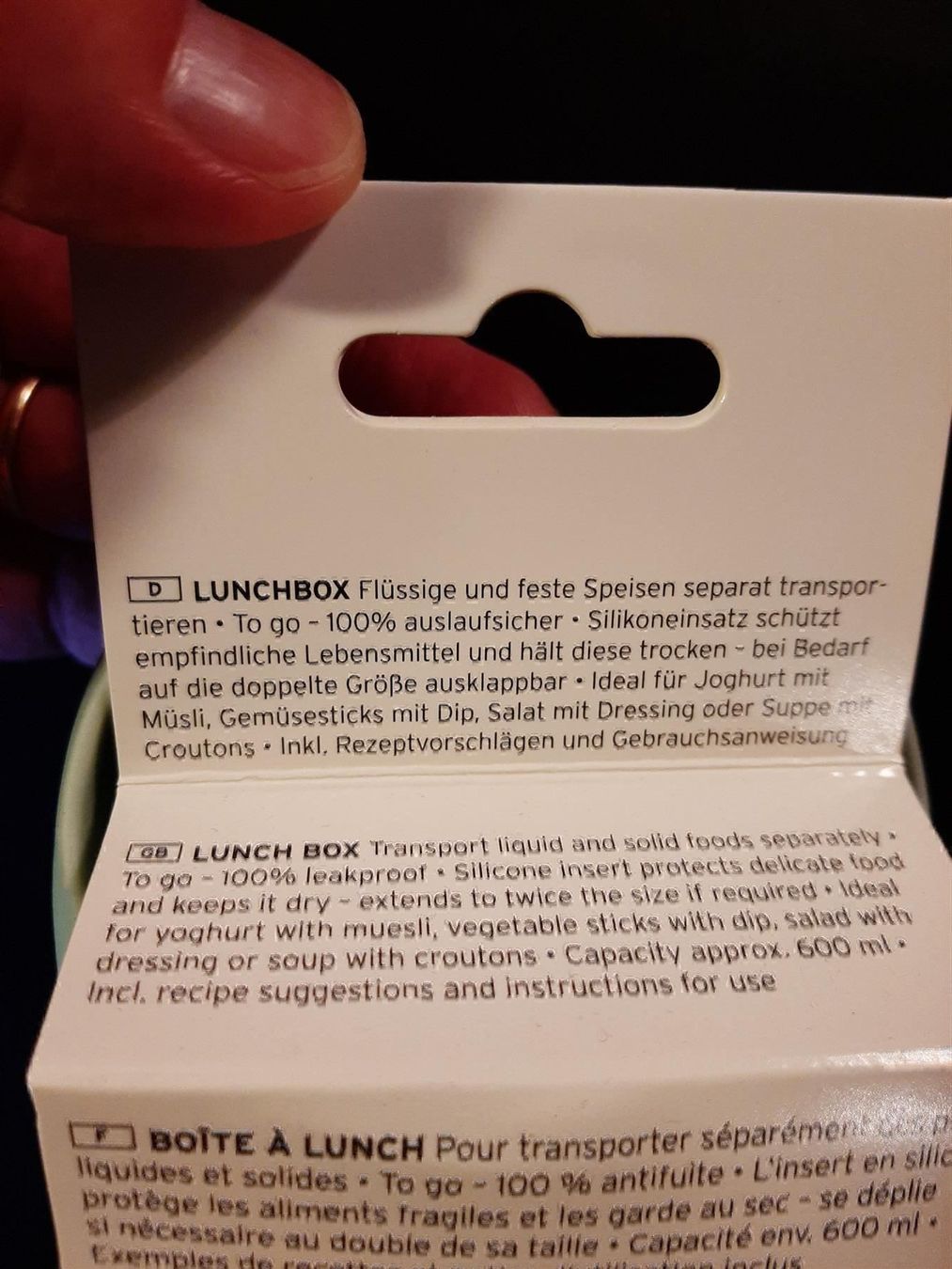 Tchibo Behälter & Ähnliches: Tchibo Lunchbox to go 600ml Originalverp – Neu und originalverpackt aus Affoltern am Albis von Sabinezc 2