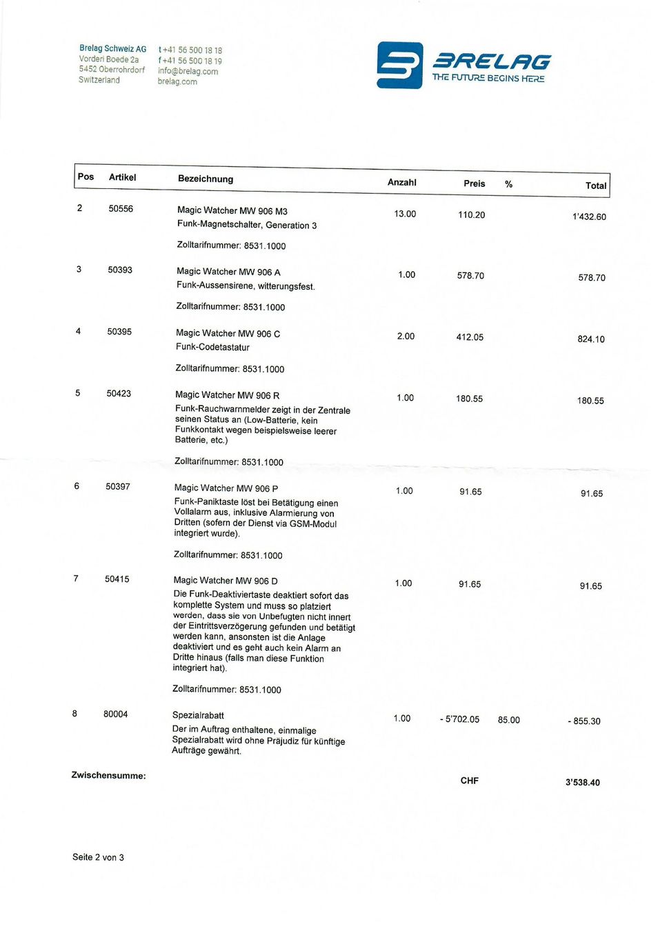 Sistemi d'allarme: Alarmanlage Magic Watcher Brelag Set gebraucht komplett – Usato da Gisikon venduto da BaschtliChris 5