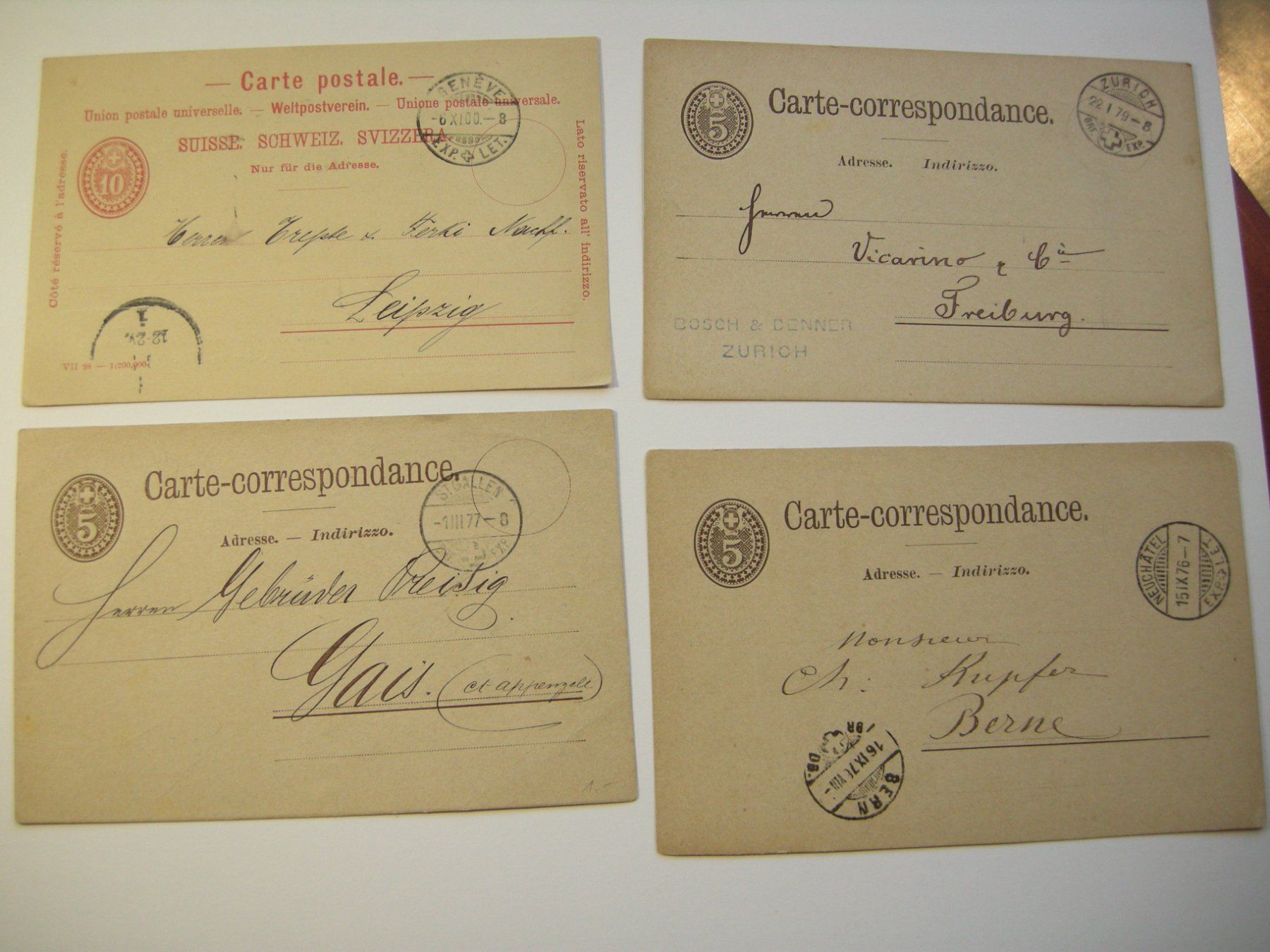 Alle Briefmarken: 7 POSTKARTEN AB - BERNE 15.IX.76 // GAIS 1.III.77. // ect. – Gebraucht aus Eschenbach SG von eDaisy 4