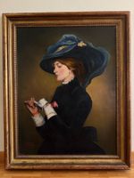 "Femme élégante" - Huile sur panneau  datée de 1925 et signé