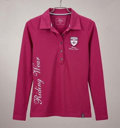 Damen Langarm-Poloshirt STEEDS – Magenta / Fuchsia