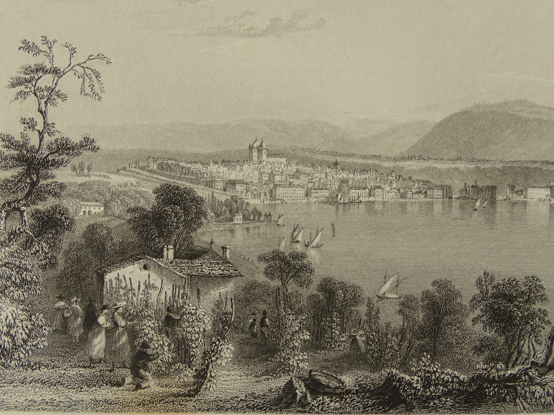 Incisioni: GENF, GENÈVE, STAHLSTICH 1836 – Usato da Grüningen venduto da Kartensammler 2