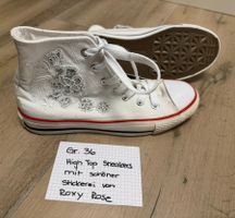 Roxy Rose High Top Sneakers Gr. 36 mit Stickerei, weiss
