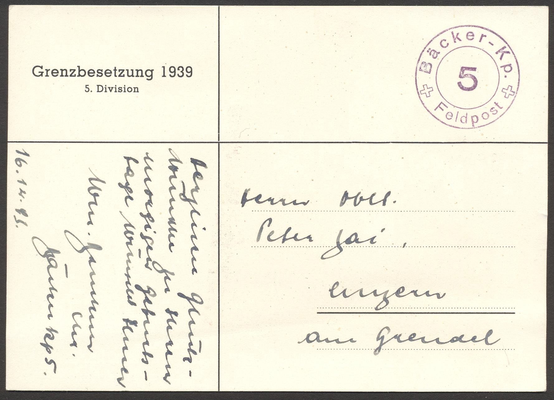 Cartoline postali: WK2 Einheitskarte Kommando Nr. 25 – Usato da Siebnen venduto da Fstaehli 1