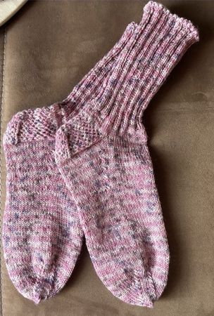 Handgestrickte Socken Grösse 38/39 Rosa 