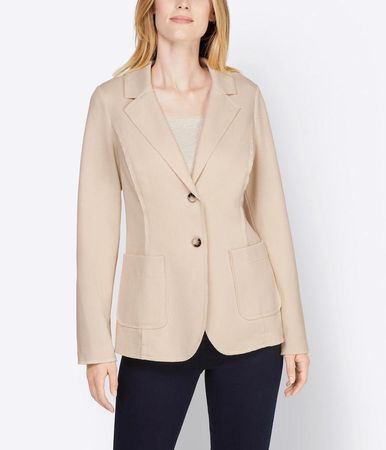 Schöne NEUe Jersey Jacke Blazer 50%Baumwolle Gr40 Heine Sand