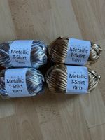 4 Knäuel Metallic -Garn Gold und Silber