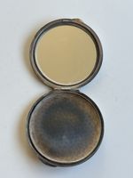 Puderdose rund gehämmert Metall silberfarben(2S2)