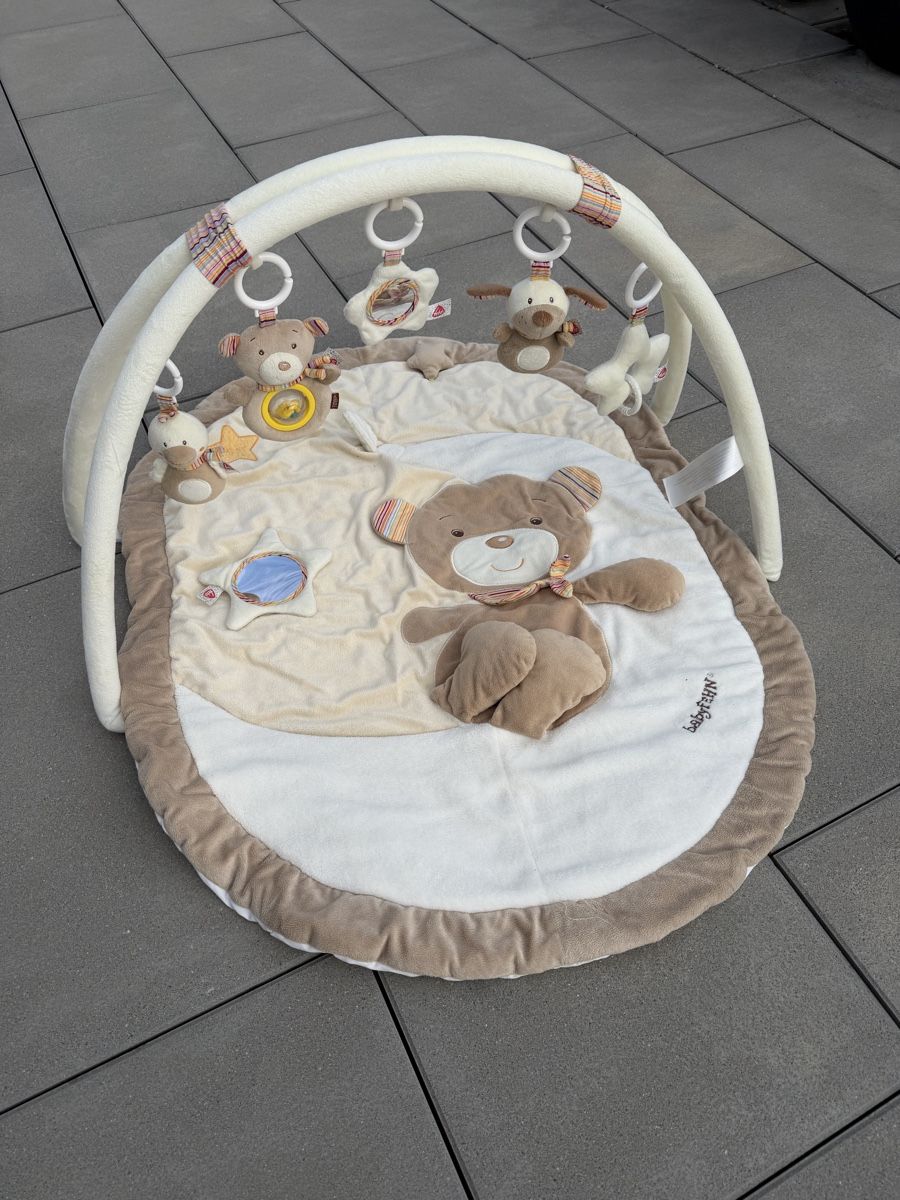 Tiro con l'arco: Spielbogen Fehn mit Krabbeldecke beige – Nuovo (secondo la descrizione) da Vogelsang AG venduto da VirolaSG
