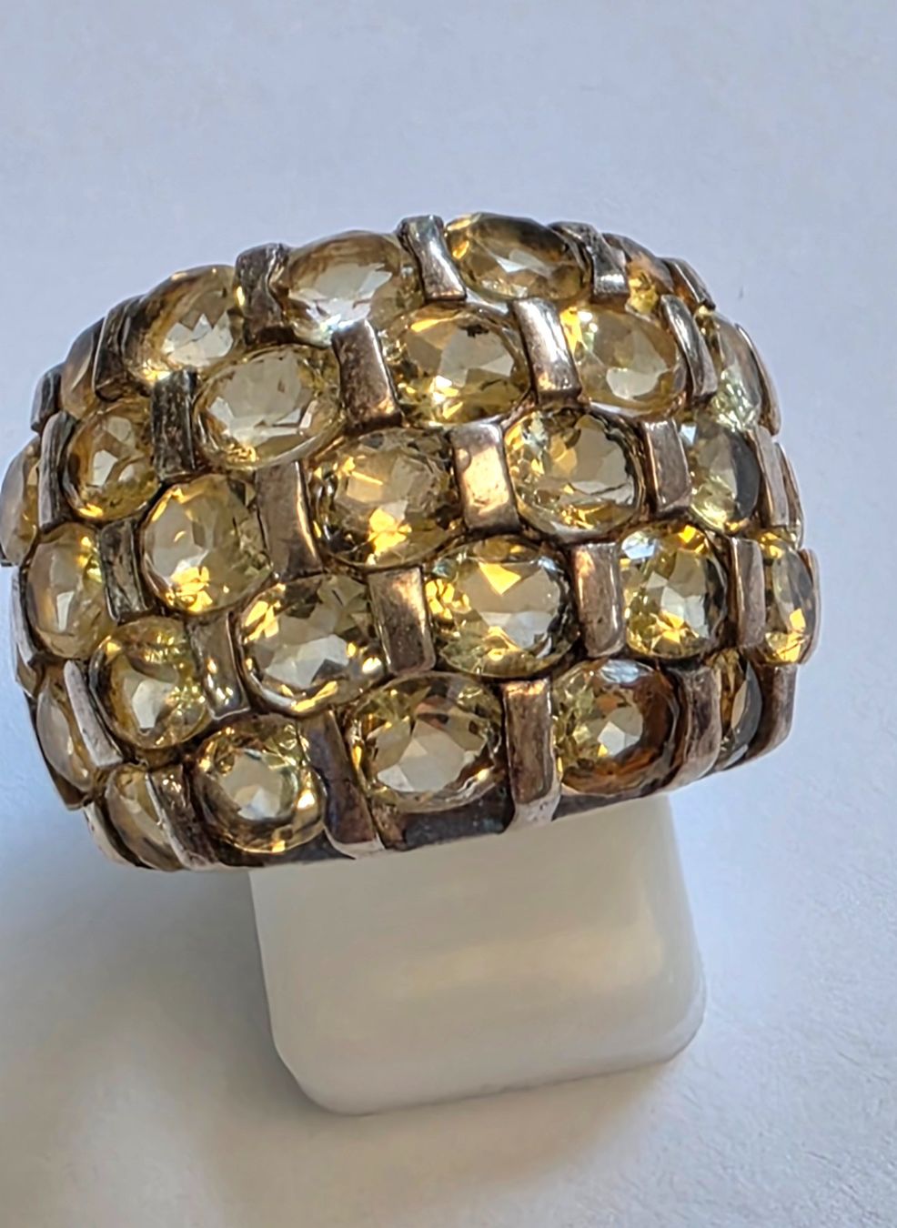 Bagues: Ring Silber mit Citrin Steinen Grösse 58 – Neuf (Voir description) à Zürich par Bieter04