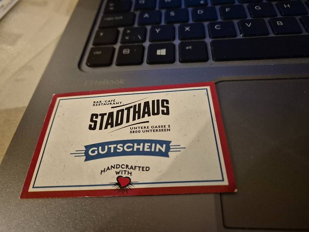 Gutscheine: 50 CHF Gutschein Restaurant Stadthaus Unterseen – Gebraucht aus Hünibach von Quaechemer