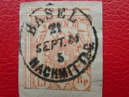 Rayon III: Nr.20, Type 8 +Orts-Stempel: BASEL: 21.SEP.1854