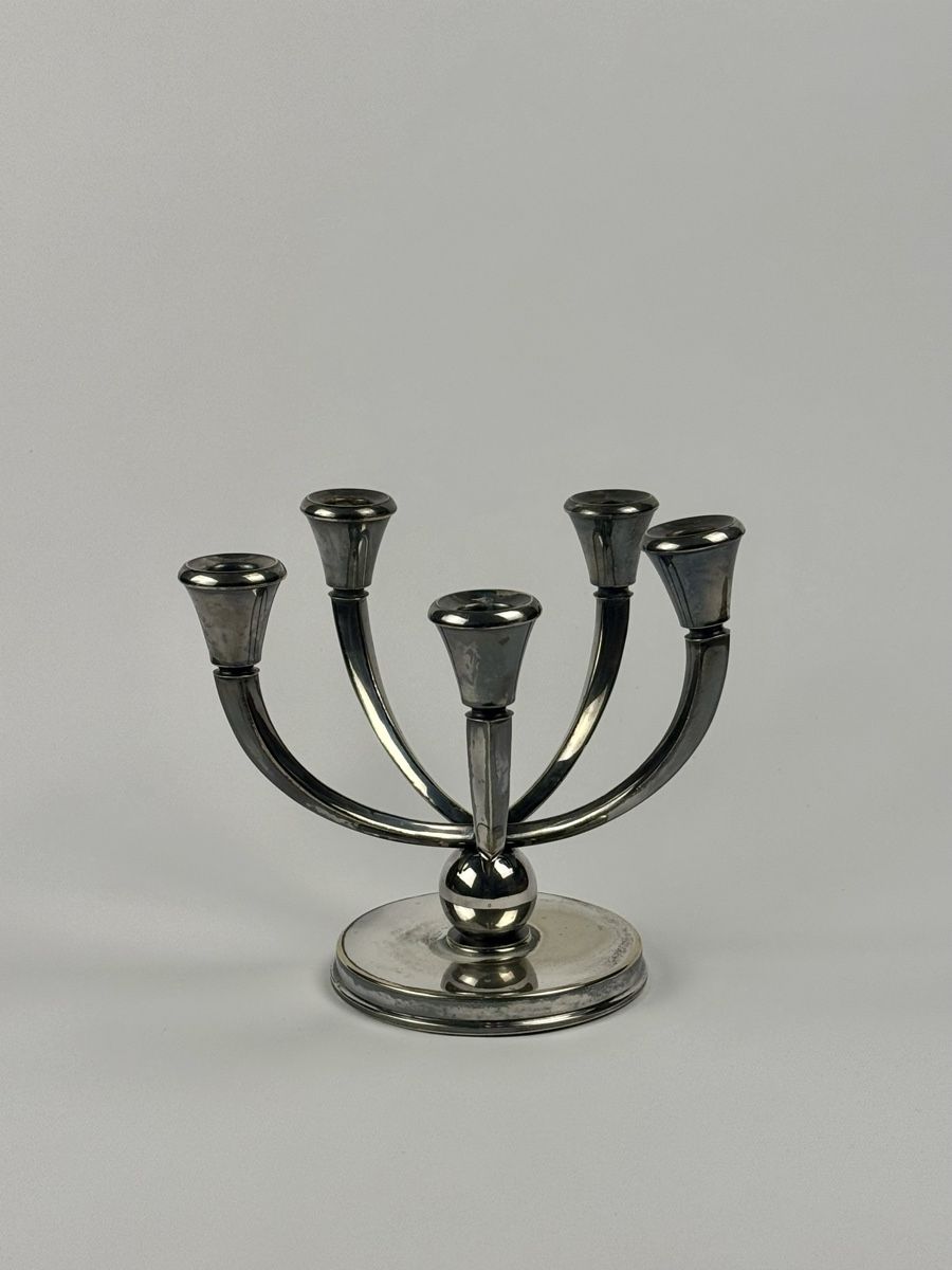 Kerzenständer: Sandrik, a. s. FIVE-ARMED ART DECO CANDELABRUM  1930`s Table – Gebraucht aus Genève von Atelier.Curio 2