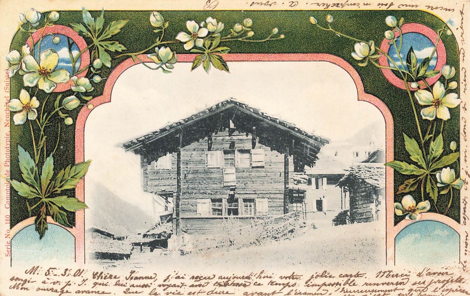 Cartoline postali: Altes Schweizer Chalet mit Blumenrahmen – Usato da Biasca venduto da Blenio71