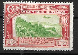 Ecuador 1930: Flugzeug über Berglandschaft