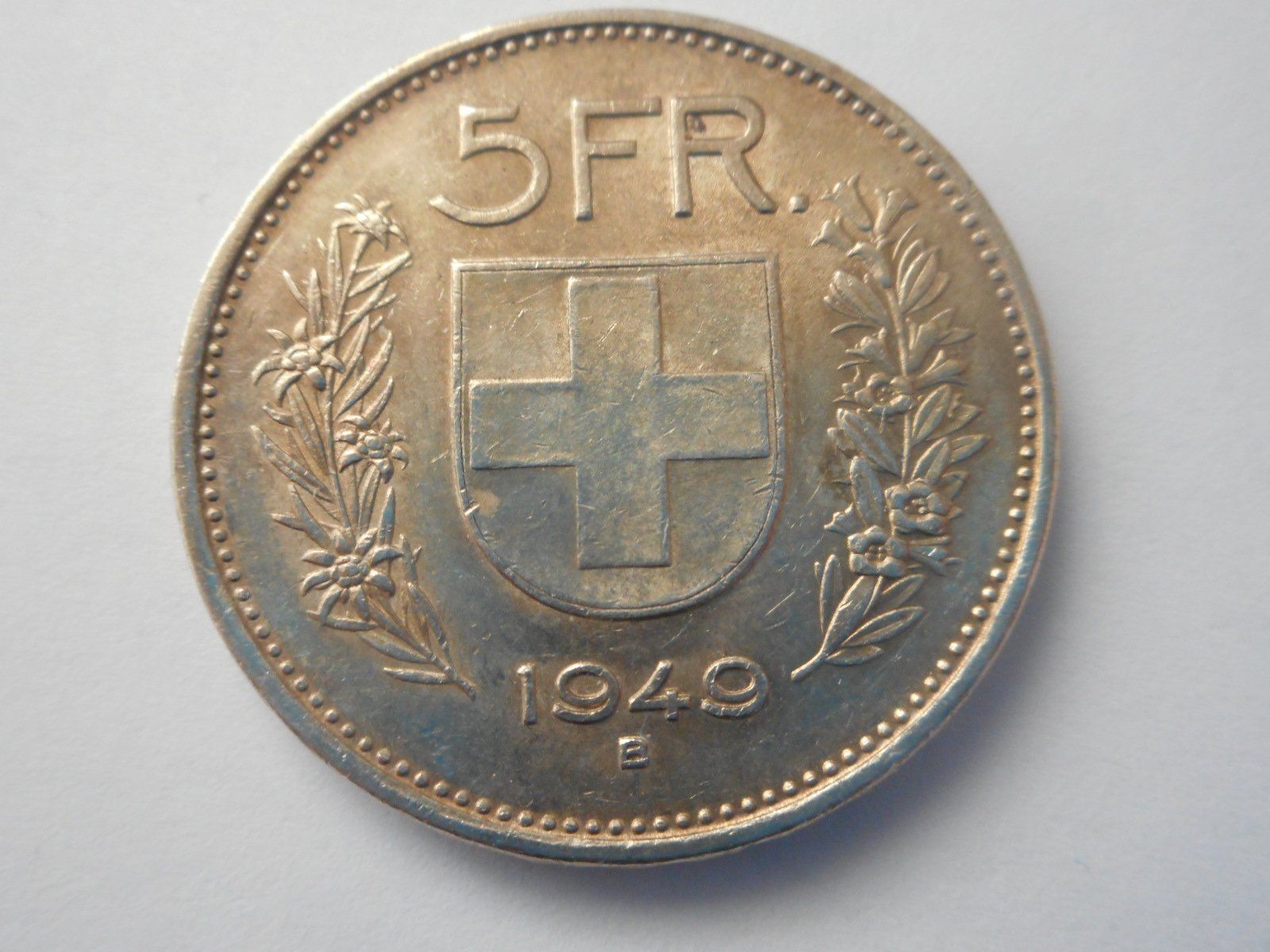 Tutti le monete: 5 Fr. 1949 silber  gute Erhaltung – Usato da Kriegstetten venduto da pizlad2010