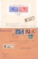 Lot von 16 Pro Juventute Belegen+mehrere Einsteckkarten+...