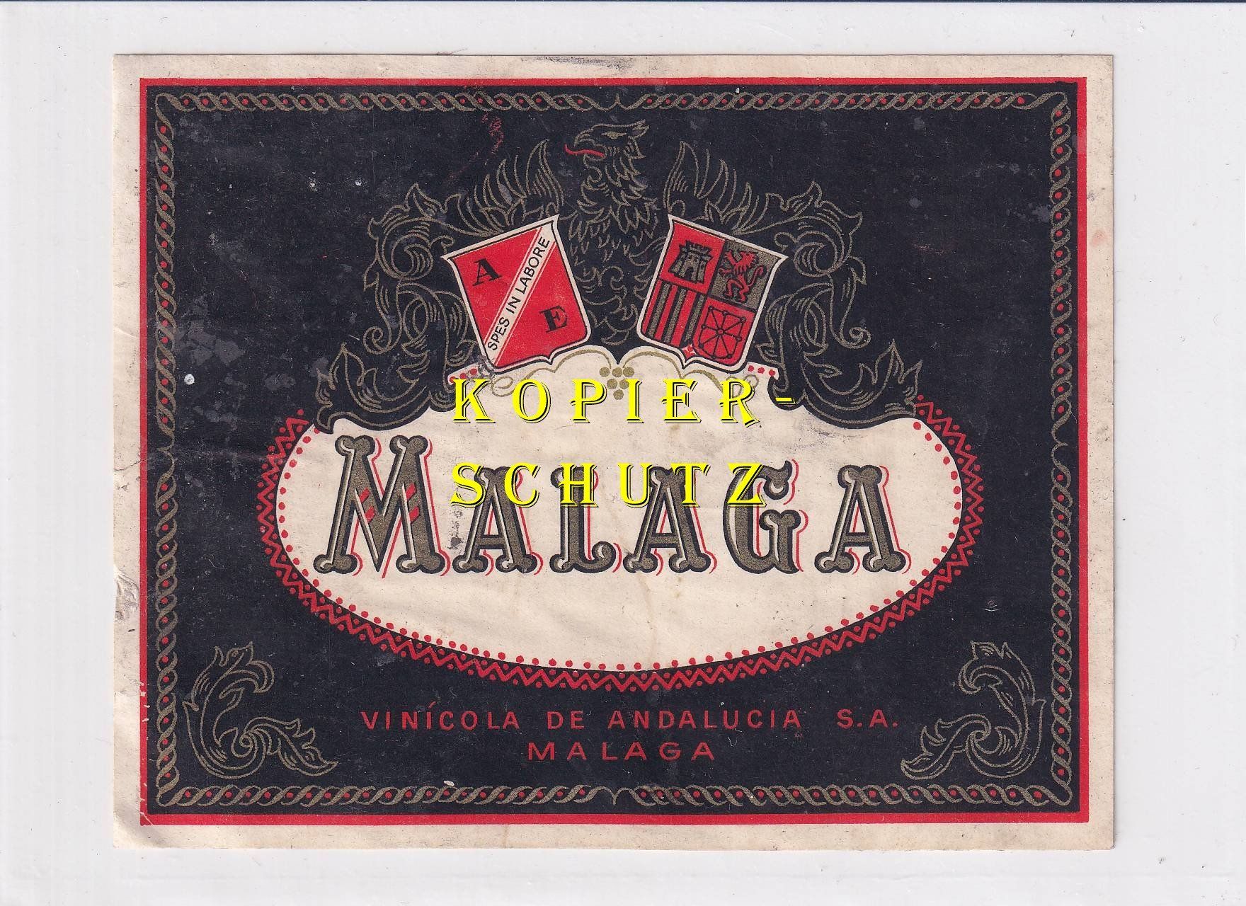 Papier: Etikette - Malaga /bd – D'occasion à Hombrechtikon par Rudolf07