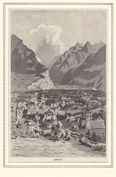 Stiche: ALTDORF, HOLZSTICH 1899 – Antik aus Grüningen von Kartensammler