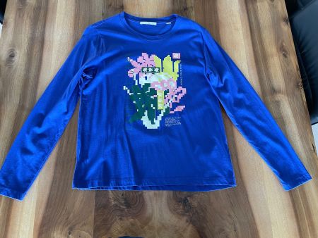 Blaues Langarmshirt, Grösse M, edc