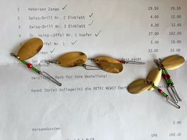 6x Schweizer Löffel Messing (ungebraucht)