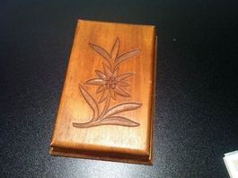 alter Papierblockhalter aus Holz