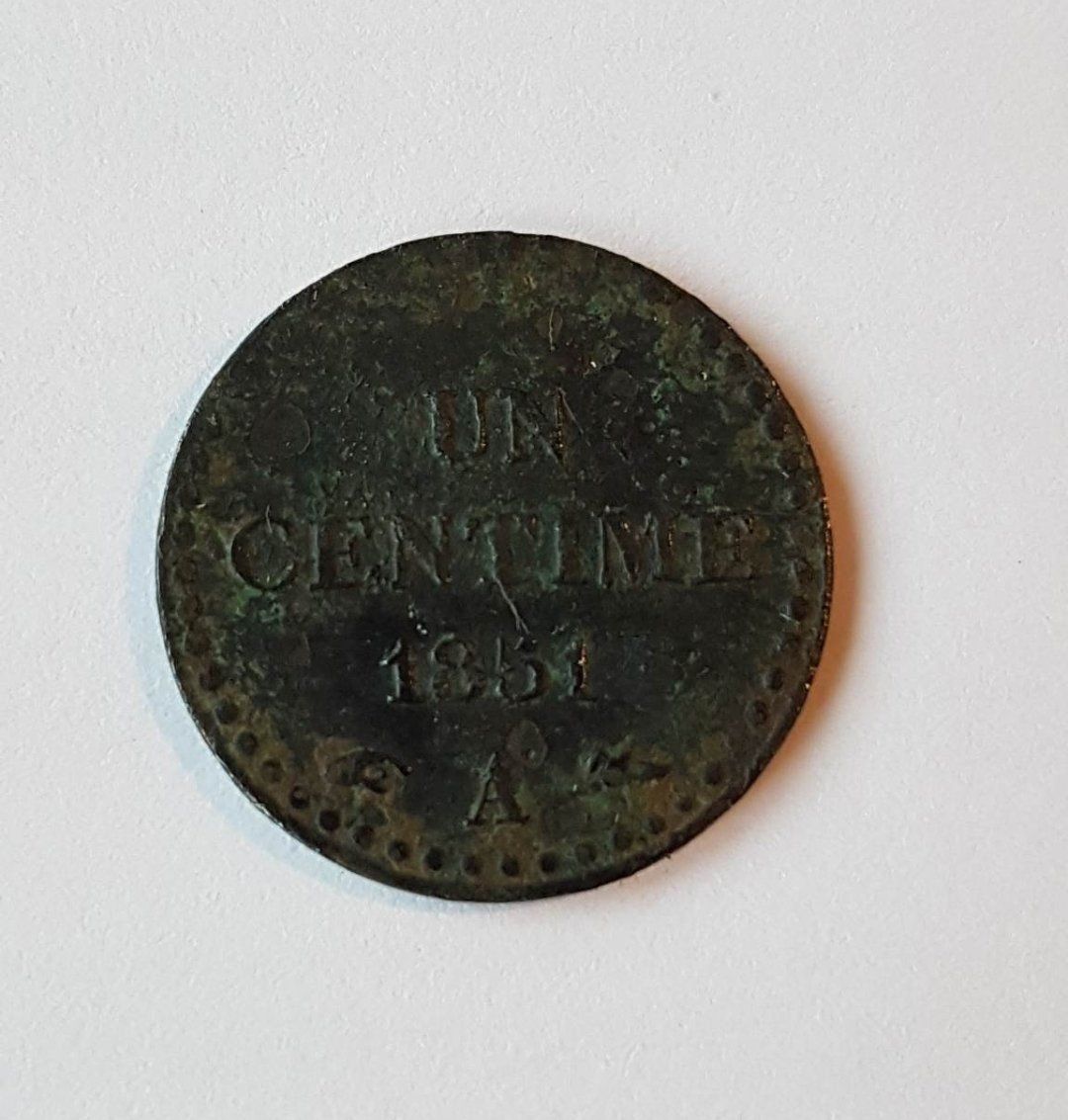Tutti le monete: Un Centime 1851 – Usato da Zürich venduto da Hamaster