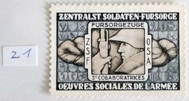 Soldatenmarke 2.WK, Fürsorge, blassbläulichgrün/br, Wi oE 21