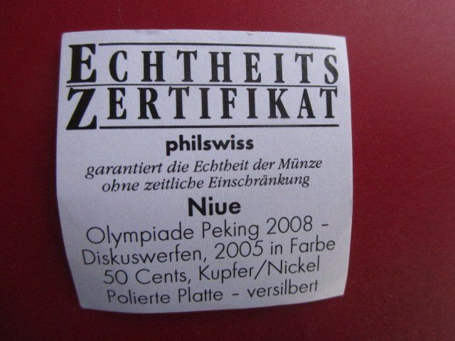 Medaillen: Elisabeth II - Olympiade Peking 2008 - Diskuswerfen - PP – Neu und originalverpackt aus Luzern von Horoskop1 2