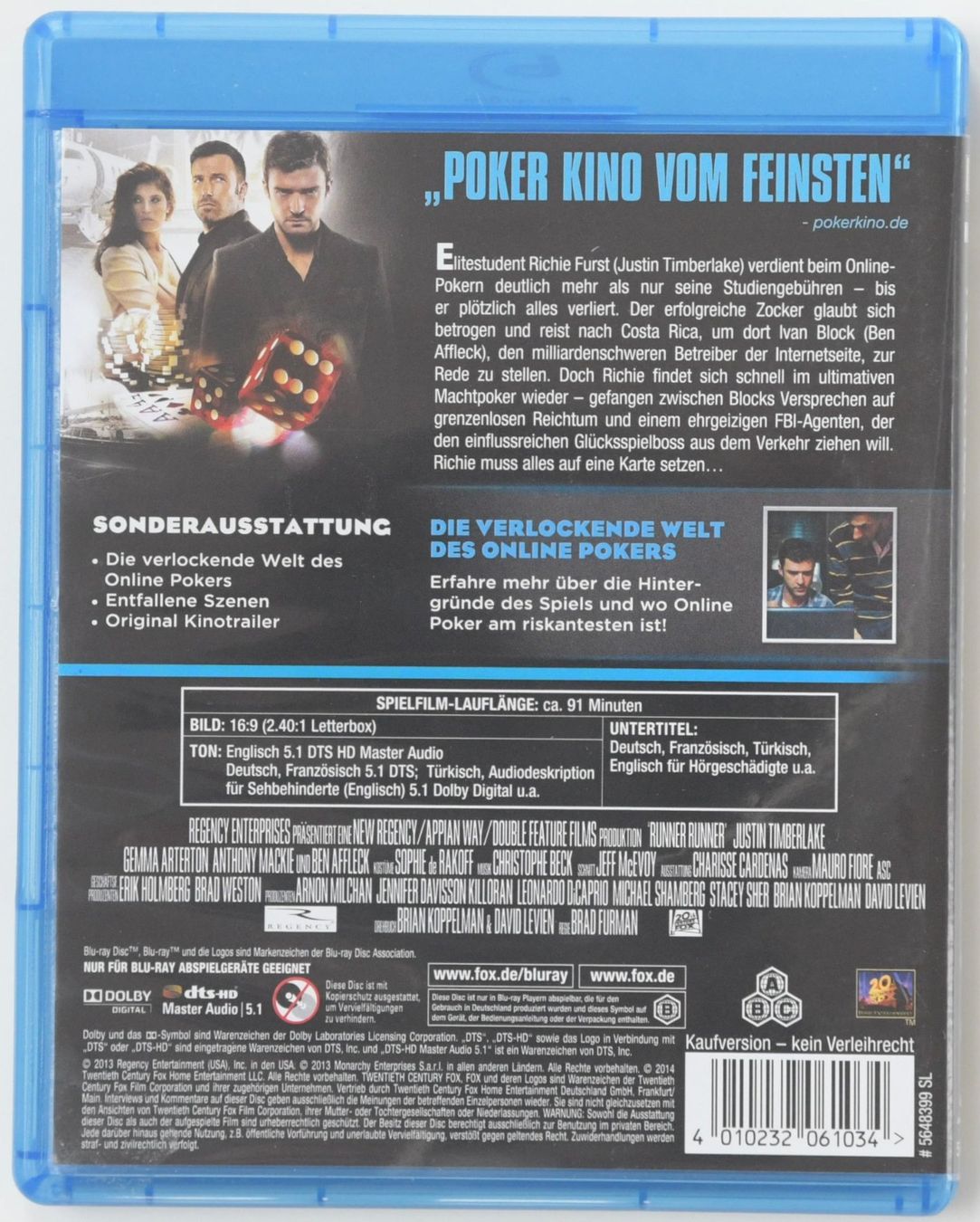 Tutti i DVDs: Runner Runner - nur einer kann gewinnen – Usato da Remetschwil venduto da ufischer19 1