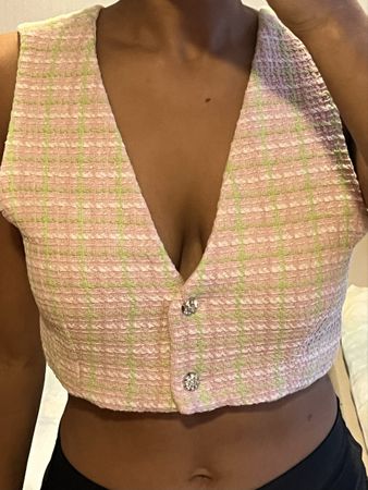 chic rosa Gilet, Zara, size M