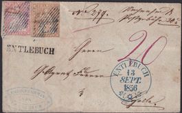 1856: 22B+24B auf attraktivem Kleinbrief von ENTLEBUCH