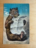 Antike Postkarte, Bärenkarte, Der Bund, Bern, 1915, gelaufen