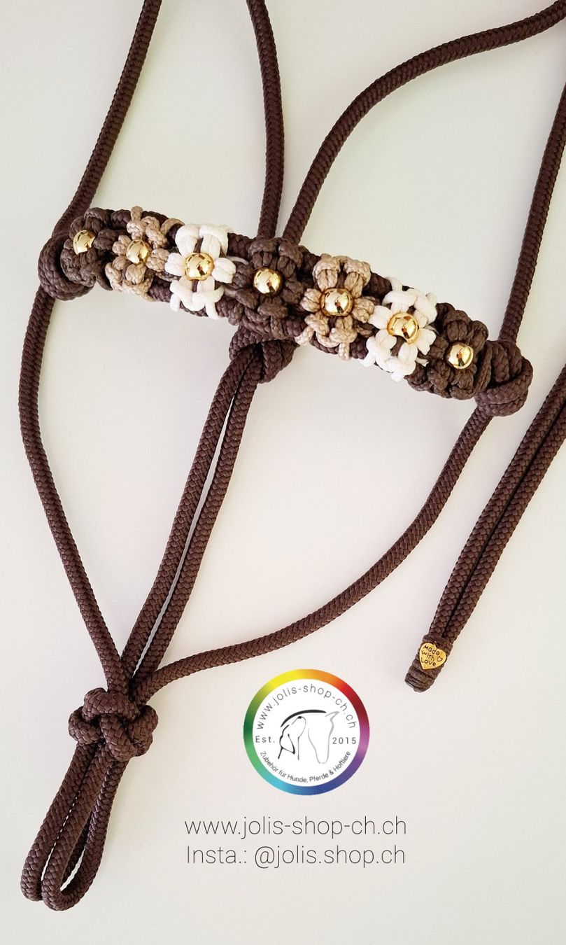Briglie & Cavezze: Knotenhalfter "Flowerpower" von Jolis-Shop – Nuovo e nell'imballaggio originale da Ueken venduto da jolis-shop 1