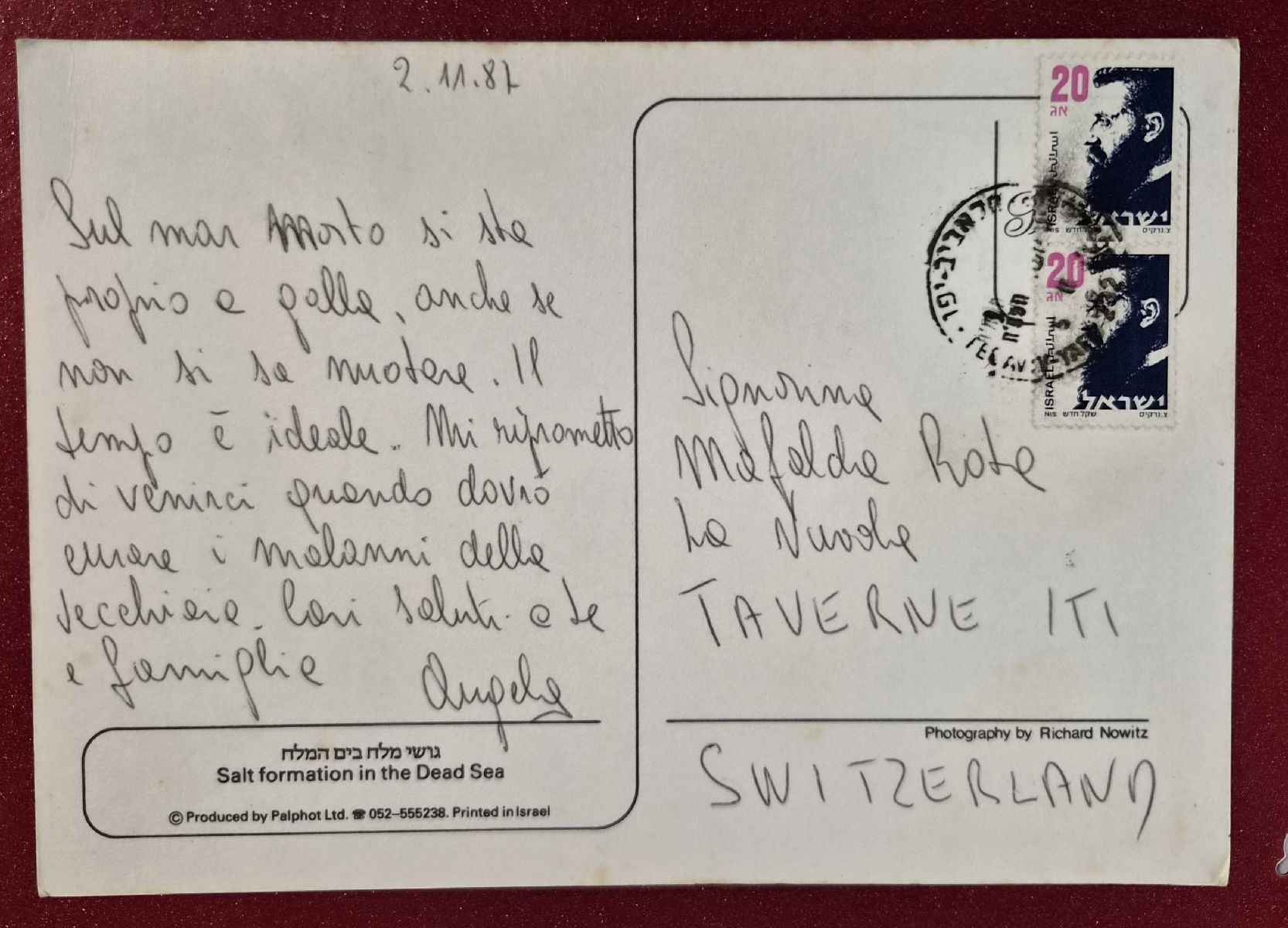 Cartes postales: Salt formation Totes Meer 1987 – D'occasion à Melchnau par Arthurius 1