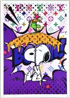 Death NYC Ltd Ed Pop Art Druck " Umbrella Snoopy & Woodstock