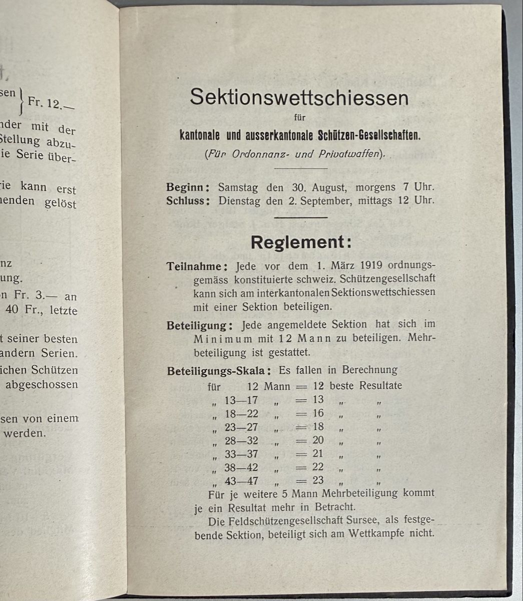 Bücher: Feldschützengesellschaft: Jubiläums-Schiessen SURSEE 1919 – Gebraucht aus Bern von felberunderground 5