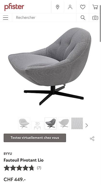 Fauteuils: Fauteuil pivotant  – D'occasion à Estavayer-le-Lac par tob_q2rt 1
