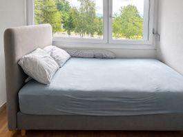 Boxbett 120x200 mit Matratze Rückenlehne, Käufer demontiert