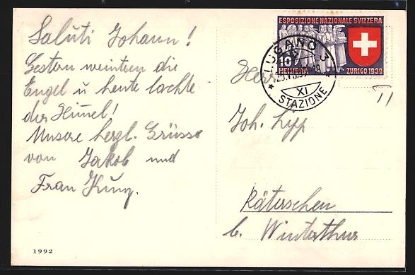 Cartoline postali: Lugano, Via della Cattedrale, Via Pessin – Usato da Berlin venduto da bartko-reher 1