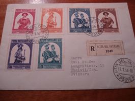 Vatikan 1956, R-Satzbrief Schweizer Garde, gelaufen - Luzern