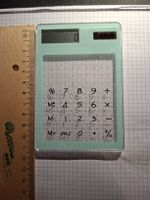 Taschenrechner transparent mintgrün mit Solarfunktion neu