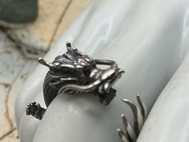 Drachenring Sterlingsilber, verstellbar