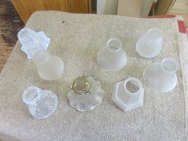 8 antike Lampengläser